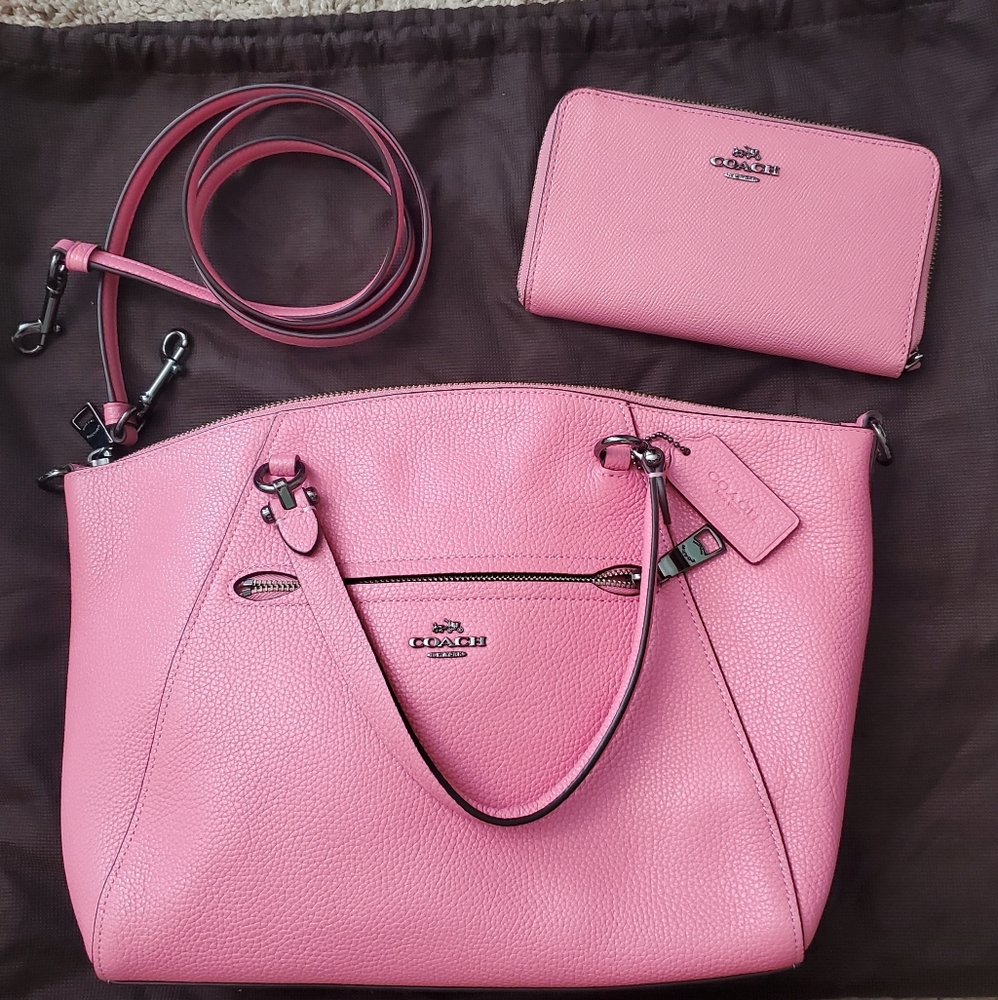 Coach satchel purse with matching wallet